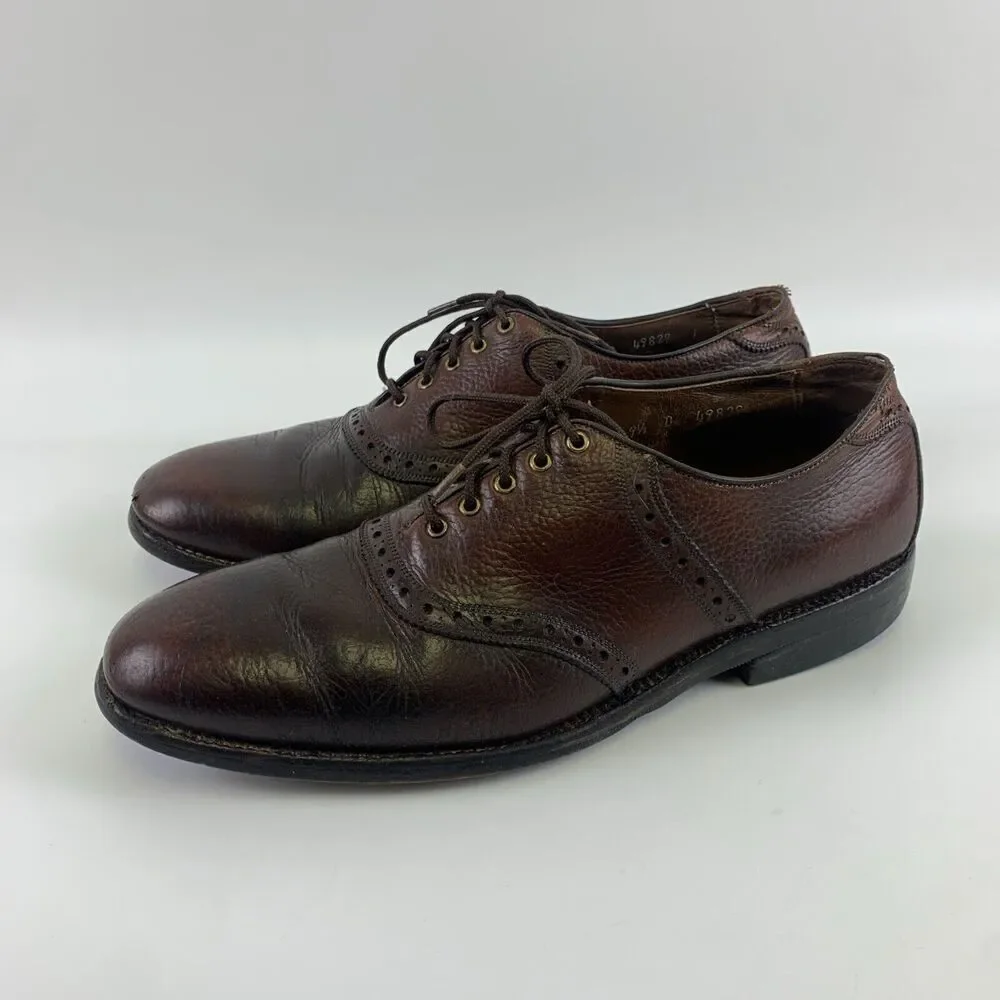 Allen Edmonds Ostendo Leather Wingtip Oxfords Brown Vibram Brogue Men Size 9.5 D